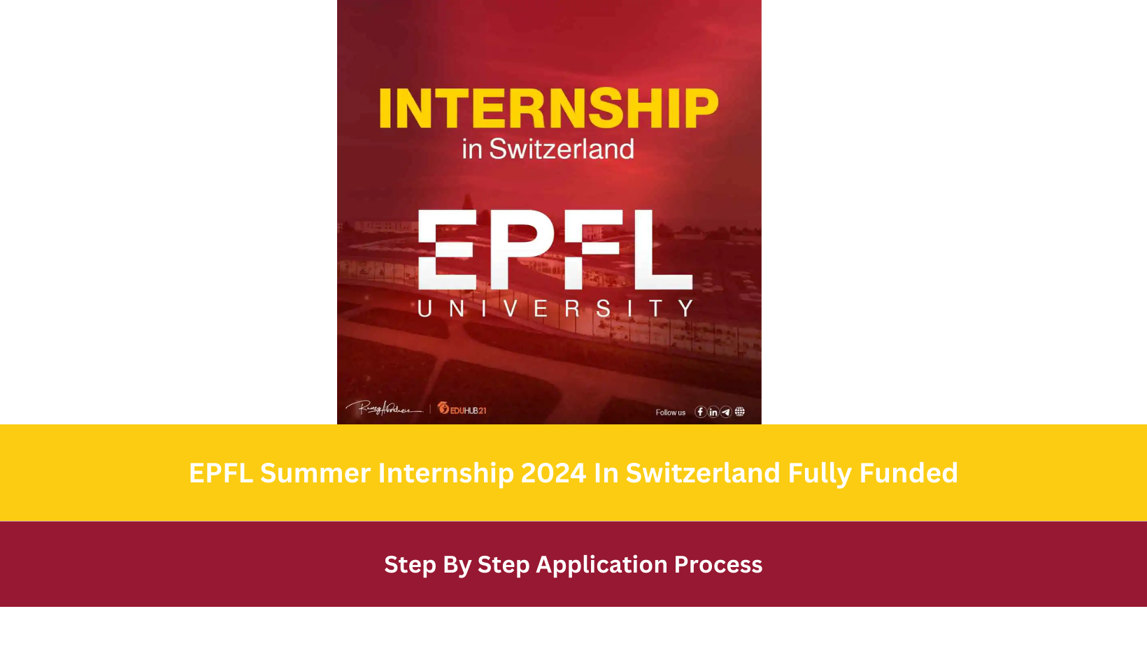 EPFL Summer Internship 2024 in Switzerland Fully Funded
